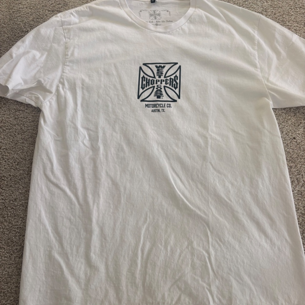 West Coast choppers s/s white T XL - Picture 1 of 2